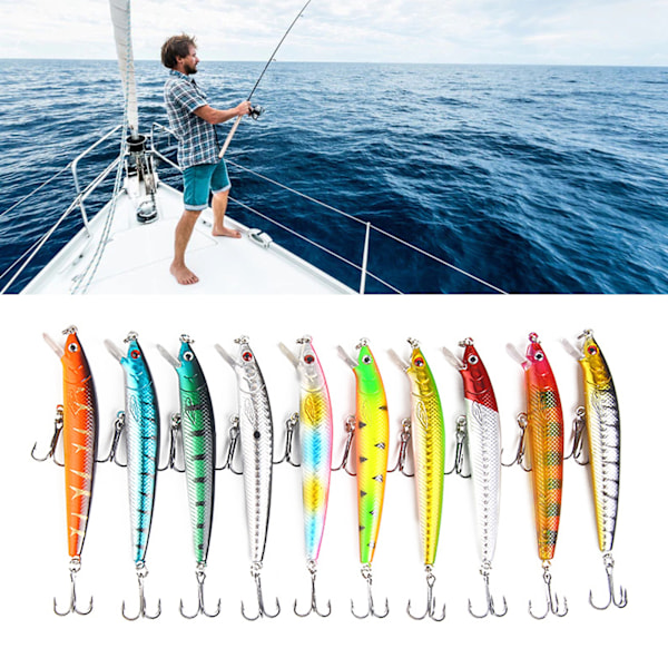 Jerkbait för gösfiske med universella färgmönster, långsamt sjunkande teknik för kontrollerade djup i söt- och saltvatten, Mustad-krokar och
