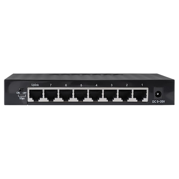8 porter 10/100/1000 Mbps Gigabit Ethernet-svitsjer RJ45 Smart Network Switch EU-plugg