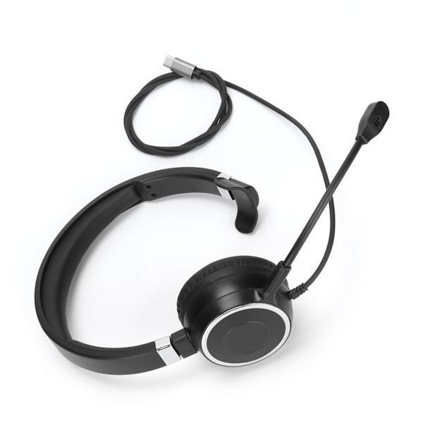 Typ-C enkel öron headset affärs headset med brusreducerande mikrofon och ljudkontroll