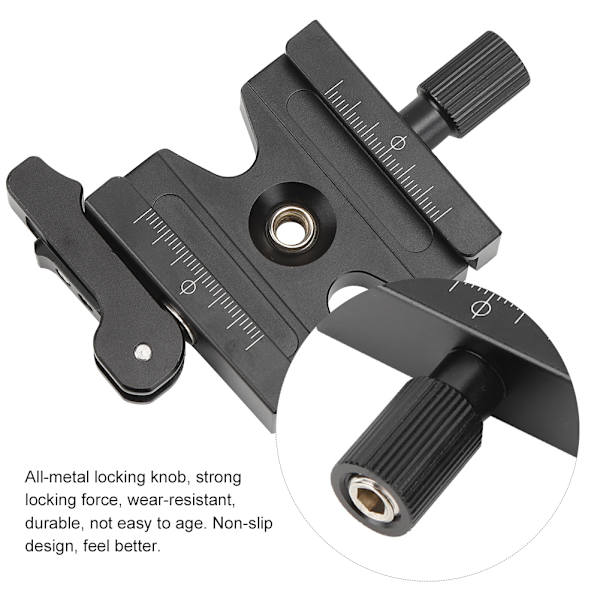 50mm justerbar aluminiumlegering snabbkopplingsplatta klämma kulhuvud dubbellås klämma