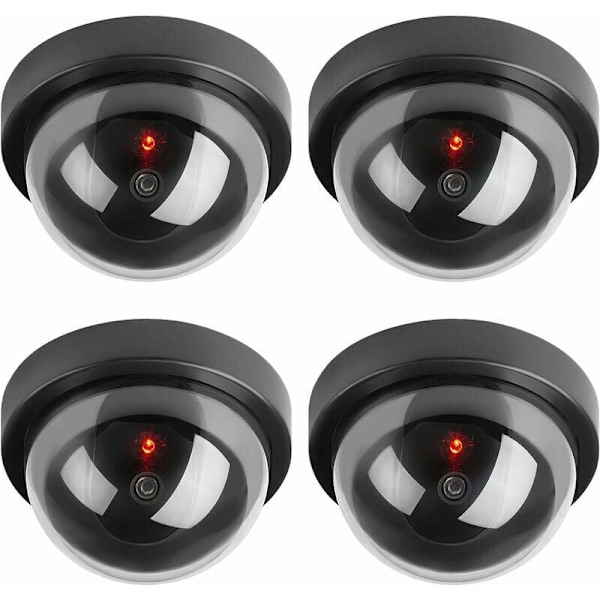 Säkerhetskamera Illusion, Realistisk Design Falsk Dome-kamera med Trådlös Installation för Inomhus- och Utomhusskydd (Set med 4)