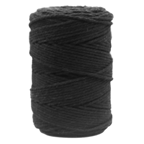 Artisan's Delight, Biologiskt Nedbrytbar Miljövänlig Tråd, 2mm Svart Bomullssnöre för Hantverk, 200 Meter Premium Macrame-snöre, Hållbart & Brett Användningsområde