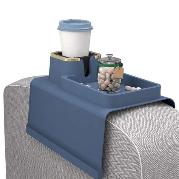 Universell Passform Silikon Soffbricka för Armstöd, Spillfri Soffaccessoar För En Säkrare Avslappningsupplevelse, Soffmuggshållare Med Eleganta Metallkanter