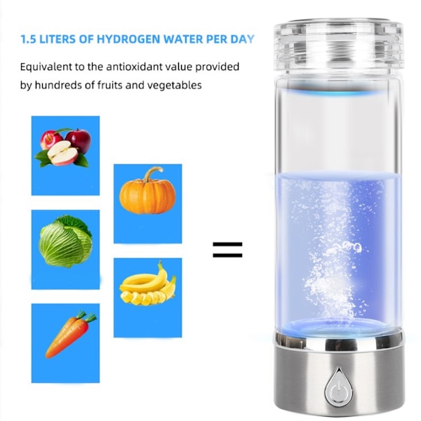 380ml vätevattenflaska generator SPE-teknik USB uppladdningsbar bärbar väterik vattenkopp