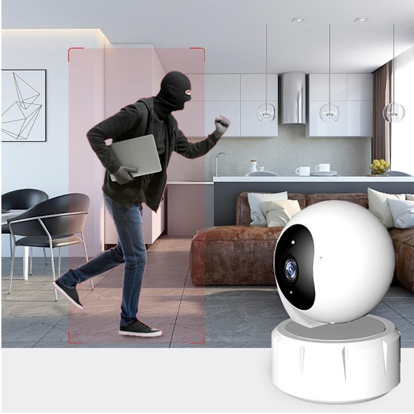 Smart Övervakningssystem: 360° Panoramakamera för Inomhusbruk med 2K HD-Upplösning, Dual-Band WiFi och Förbättrad Mörkerseende för Omfattande Skydd