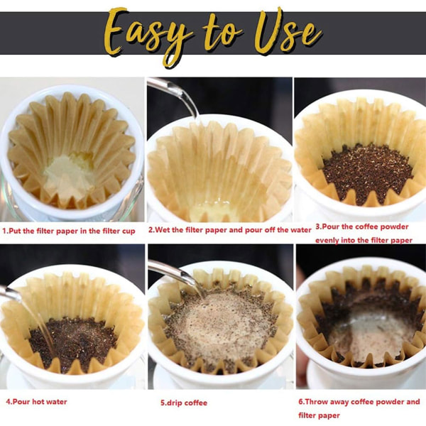 Kaffe filter Dropp kaffe filter Tårtbunke filter kopp 50 st kaffe filter