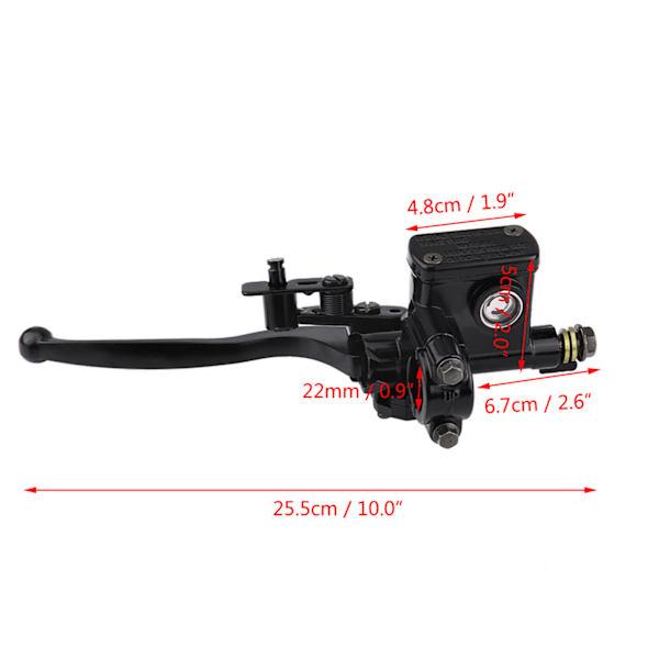 7/8\" 22mm Främre Vänster Broms Koppling Huvudcylinder Spak Pump för 50cc 110cc 150cc Fyrhjuling ATV