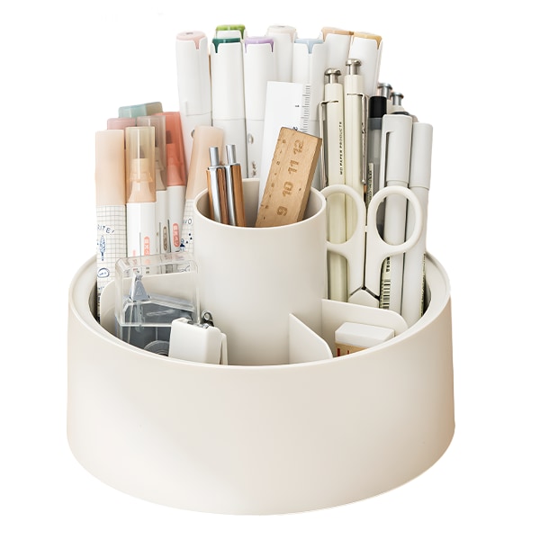 Sminkorganisatör roterbar, 360° arrangör, badrumsorganisatör kosmetika, pennorganisatör, kosmetika för sminkbord, sovrum, badrum