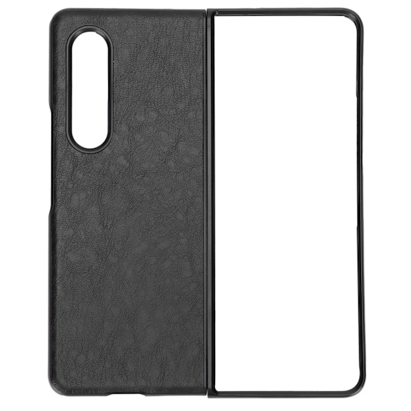 Lær smarttelefondeksel støtsikker telefonbeskyttende deksel for Samsung Galaxy Z Fold 3Black