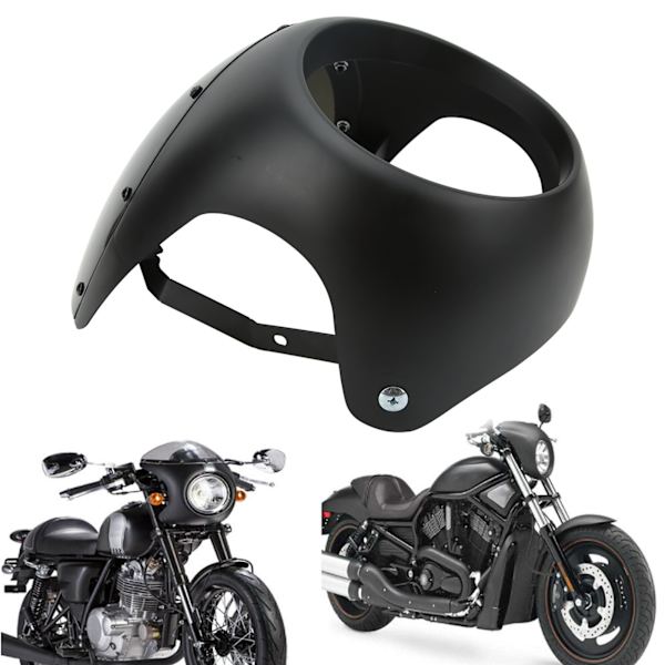 7in Motorcykel Forlygte Fairing Glat Overflade Aldersbestandig Universal Pasform Til Runde Forlygter Motorcykel Mat Sort