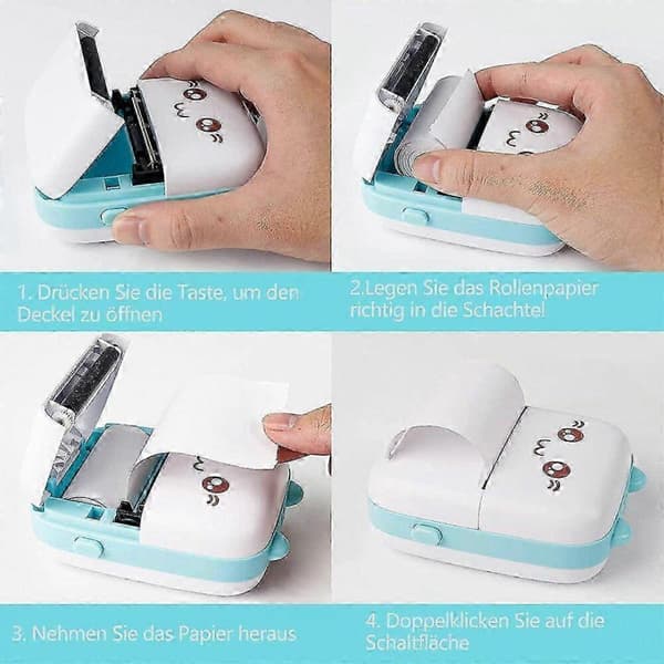 GETIT Miniprinter, termisk printer, mobiltelefonprinter, bærbar fotoprinter