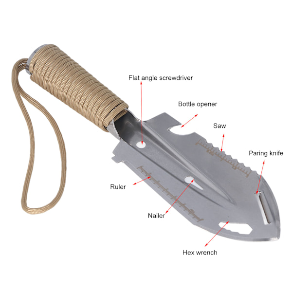 Vandringsspade för Backpacking, Titankonstruktion med Ergonomiskt Grepp