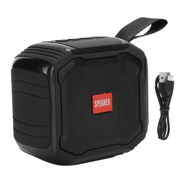 Bärbar True Wireless Bluetooth-högtalare Subwoofer Stereo USB PlugIn-kort Utomhus (Svart)