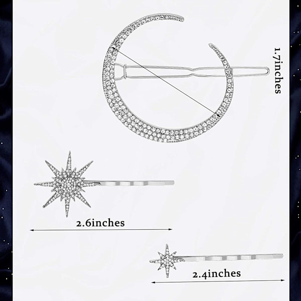 6 Pieces Stars and Moon Hair