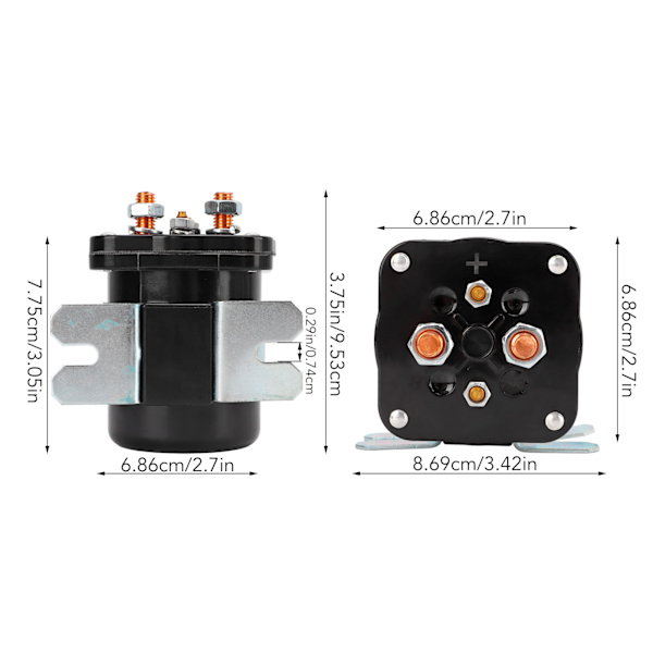 Solenoid Power Relay 586‑105111 12V 200 Amp Starter Contactor Solenoid Valve Replacement for WHITE RODGERS