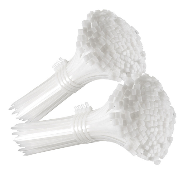 Gocableties Små vita kabelbindare, 150 mm x 3,6 mm, förpackning om 100, 6\" premium nylonkabelbindare genomskinliga/naturliga, plastband, självlåsande