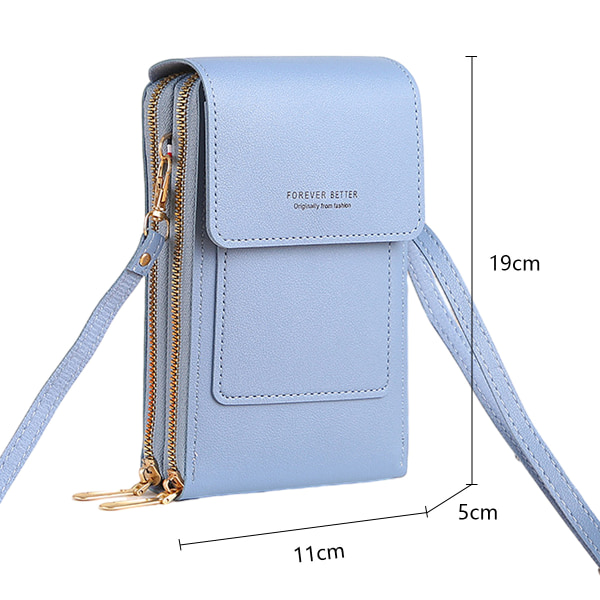 PU-skinnveske, liten crossbody mobiltelefonpung lommebok for kvinner, telefonpung crossbody med skulderstropp