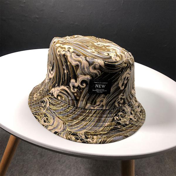 Fashion Sommar Unisex Dubbelsidig Fiskarehatt Fällbar Solskydd Casual Tillbehör (Brun)