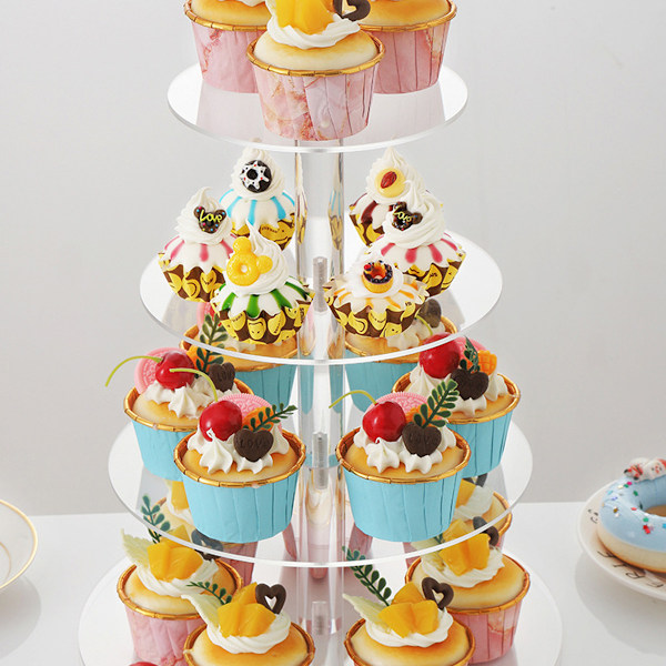 Livsmedelsgodkänd Akryl Cupcake-ställning, Starkt Material Enkel Montering För Modern Cupcake-display