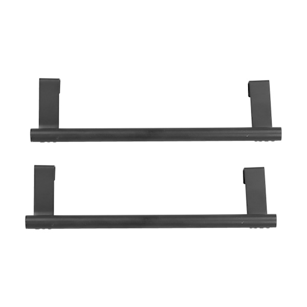 2 stk. håndkleholder svart hengbar slagfri spikerfri skapdør håndkleholder for hjem hotell 23CM