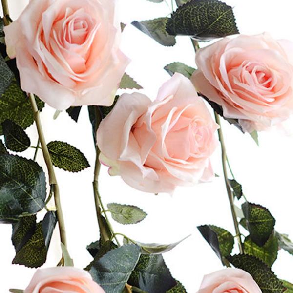 180 cm kunstig rose blomst efeu vin bryllup dekoration ægte touch silke blomster streng med blade til hjem hængende guirlande dekoration