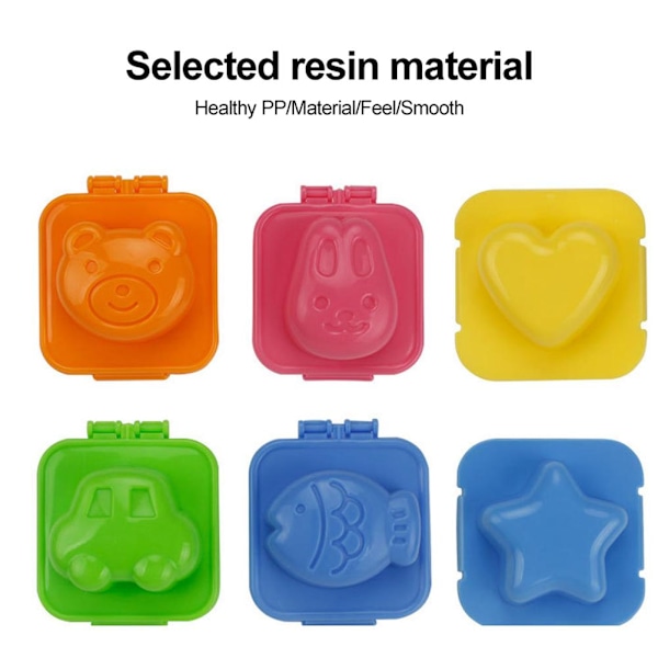 Livsmedelsgodkänd PP-plast, kreativa matlagningsprylar, 6 st djurdesignset, multifunktionell matmodellering, DIY köksredskap, perfekt för att forma kokt
