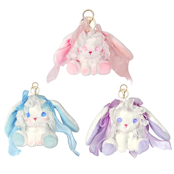 Cute Bunny Keychain Backpack  Plush Key Chain for Women Girls Keychains Pendant for Backpacks