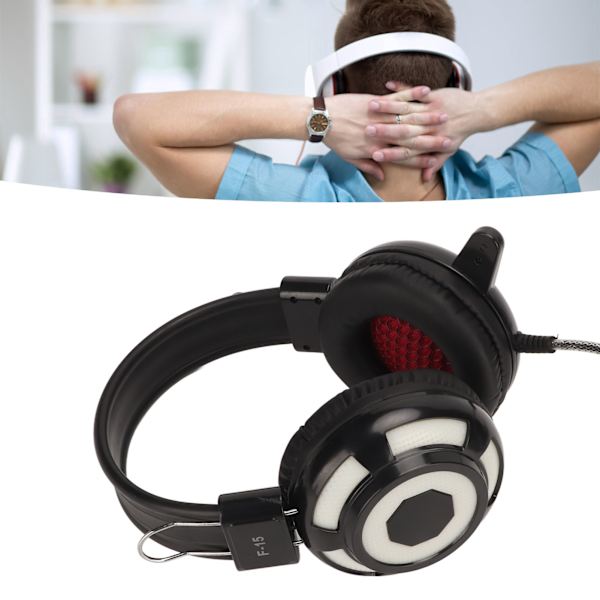Spelheadset med dubbla 3,5 mm och USB-gränssnitt, justerbar volym, stereohörlurar för PC-spel för PS4 PC Laptop