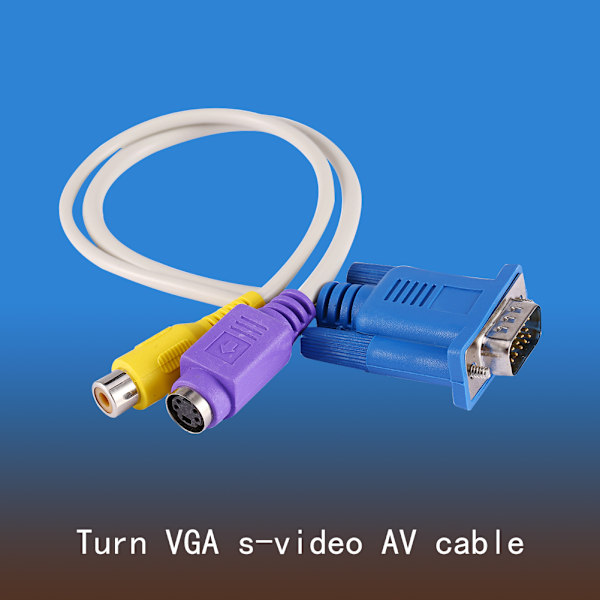 Bærbar PC LAPTOP VGA SVGA TIL S Video RCA Adapter Konverter Videokabel