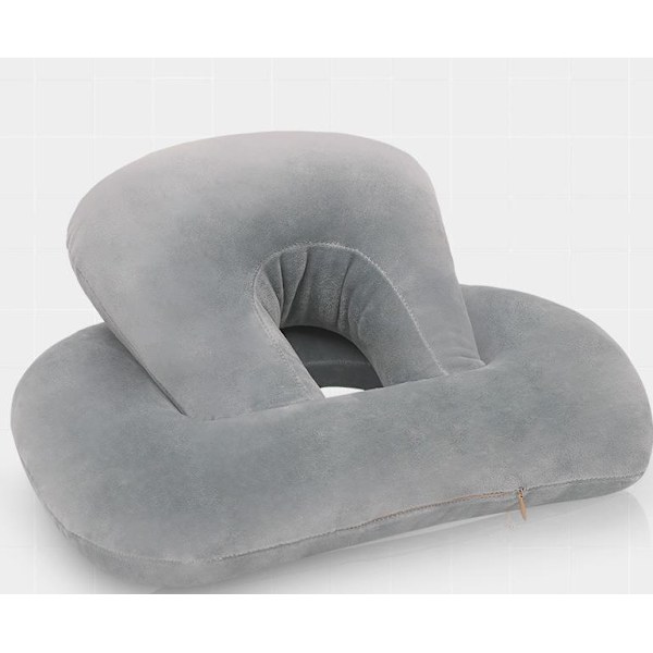 Stödkudde i Memory Foam för Resor, Resekudde med Mikrobollar och Snäppfäste för Enkel Transport, Idealisk för Nack- och Ländryggsstöd