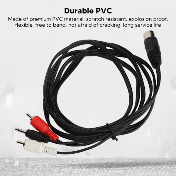 DIN 5-polet til DC 3,5 mm og 2 RCA Kabel Universal DIN 5-polet Han til DC 3,5 mm og 2 RCA Han Lydadapterkabel