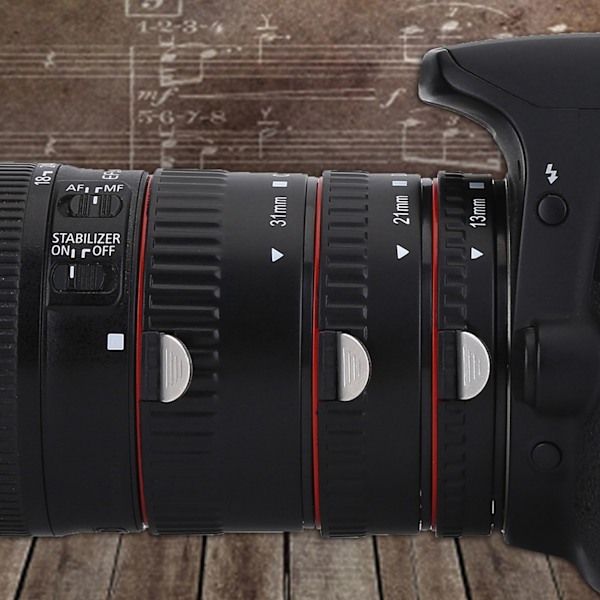Autofokuserande makroförlängningslinsadapterrörringset för Canon EOS EF-fattning