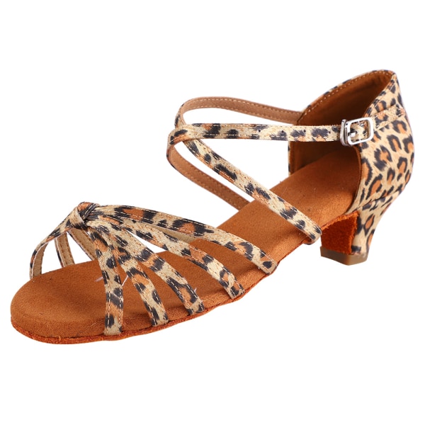 Bløde og komfortable latinamerikanske dansesko til børn, pige, leopardprint, 35