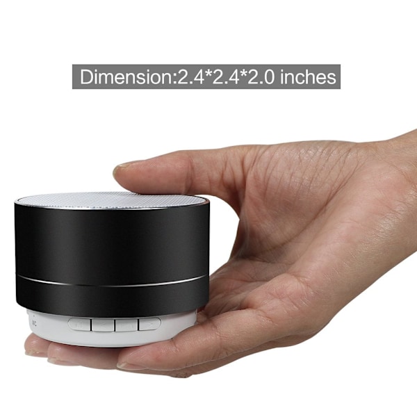 Trådlös Högtalare, Mini Små Metallhögtalare Klart Ljud Bärbar Bluetooth, Stöder FM-funktion LED-stämningsljus, 4 Timmar Non-Stop Rock, Bluetooth