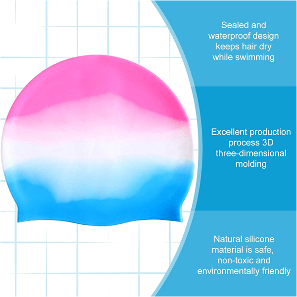 Halkfri Badmössa, Ergonomisk 3D-formad Design för Unisex, Stor Kapacitet för Hårskydd (1 st)