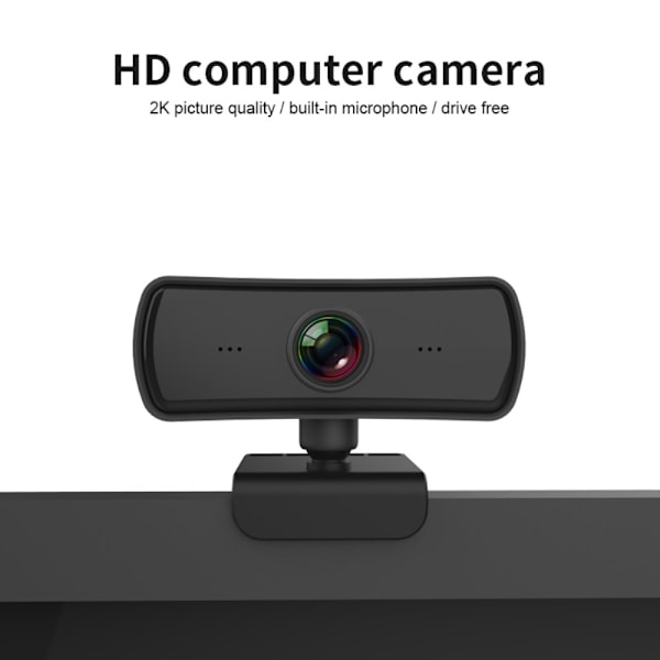 HD Webbkamera för Dator PC, Webbkamera med Mikrofon, 60FPS Uppdateringsfrekvens Plug and Play