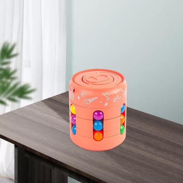 Magic Cube Fidget Spinner Roterende Bønne Stressaflastningslegetøj Orange
