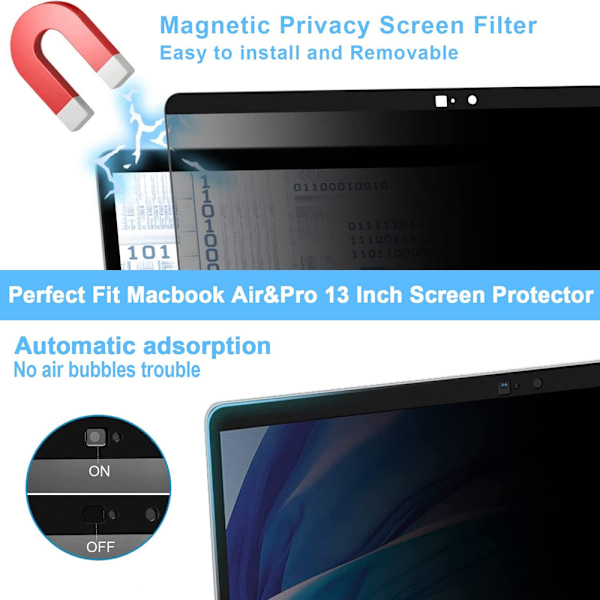 Tietosuojakuvakesuojus, magneettinen irrotettava sinisen valon estokuvakesuojus, yhteensopiva Macbookin kanssa