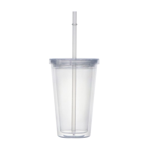 Dubbelväggig isolerad tumbler, återanvändbar sugrör och transparent akryldesign för barns födelsedagsfester och hemmabruk (lätt att rengöra)