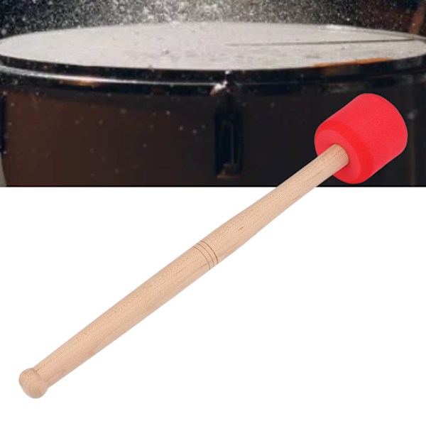 Drum Mallet Maple Handle Drumstick Comfortable Grip Drum Hammer Percussion Beater Red Head