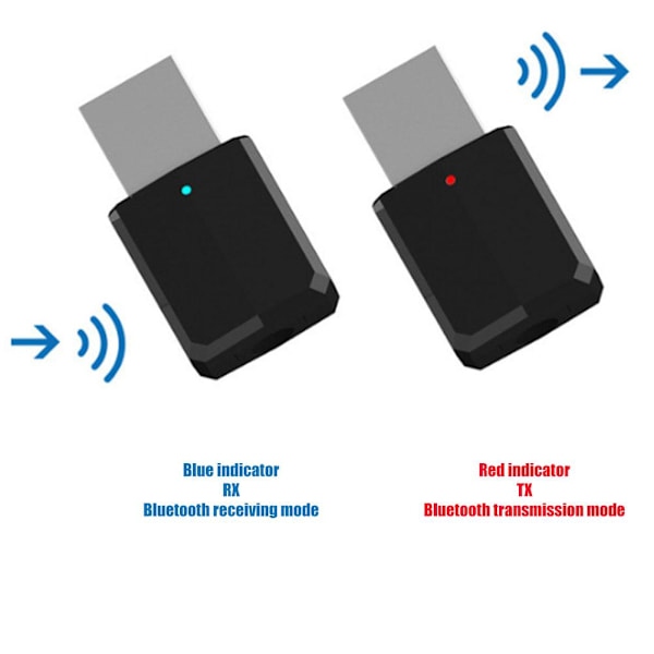 USB Bluetooth 5.0 Langaton Ääniadapteri Lähetin Vastaanotin 2 in 1 TV:lle, Kannettavalle Tietokoneelle, Autolle, Kotiäänentoistojärjestelmälle