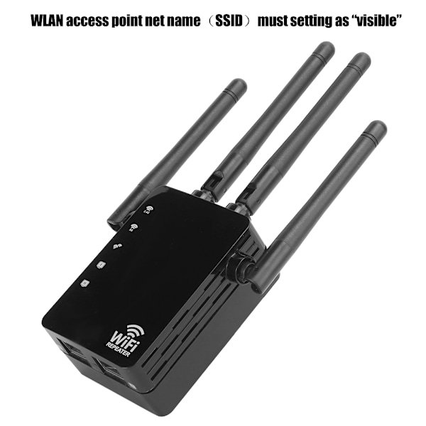 AC1200 Trådlös Repeater 2.4G/5G Router 1200Mbps Signal Förstärkare Extender 100–240V UK-kontakt