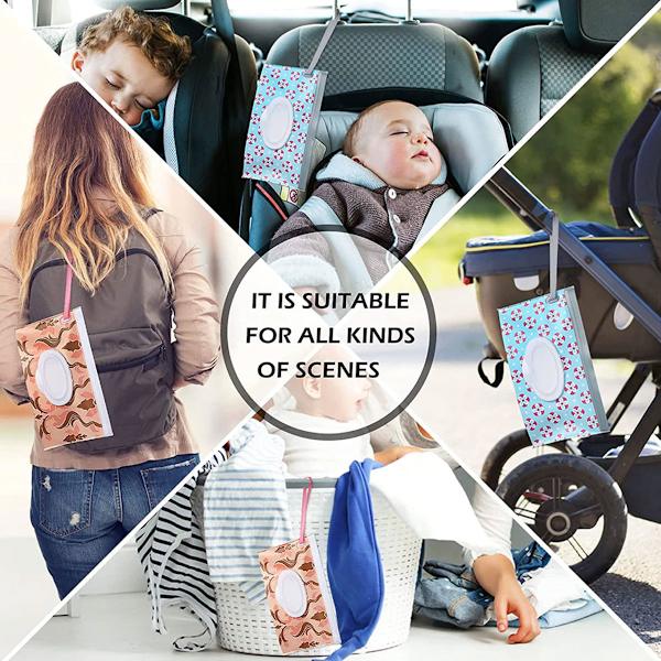 Baby Wipe Dispenser, Refillable Wipes Holder, Baby Wipes Container, Reusable Travel Wet Wipe Pouch