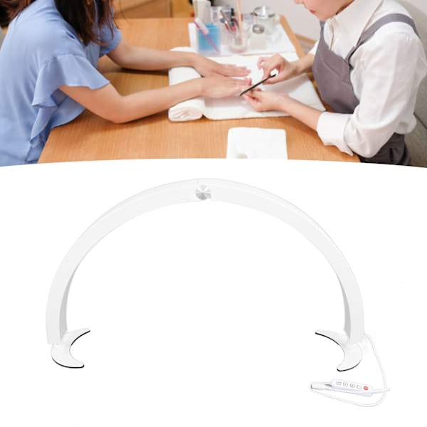 LED Half Moon Light 40W 28in 10 Brightness 7 Color Adjustment Dimmable Half Moon Nail Desk Lamp with Remote 2000LM 3200K‑5600K 110‑240V White EU Plug