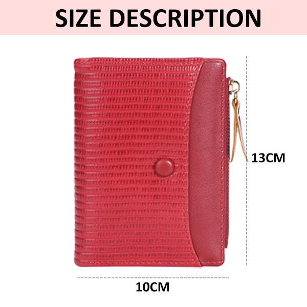 PU Läder Dam Plånbok Bifold Multi Card Case Plånbok med Dragkedja Fick
