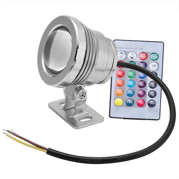 RGB LED undervattensljus Vattentät Flerfärgad Utomhus Trädgård Spotlight AC85-265V (silvrig)