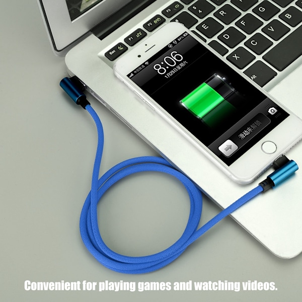 1M albue mobilspill hurtiglading USB datakabel for iPhone/(blå)