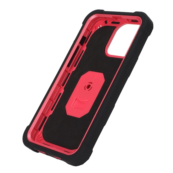 Reptålig pansarskydd med stativ för iPhone 13 Pro Max mobiltelefoner Pansarskyddsfodral (svart rosa)