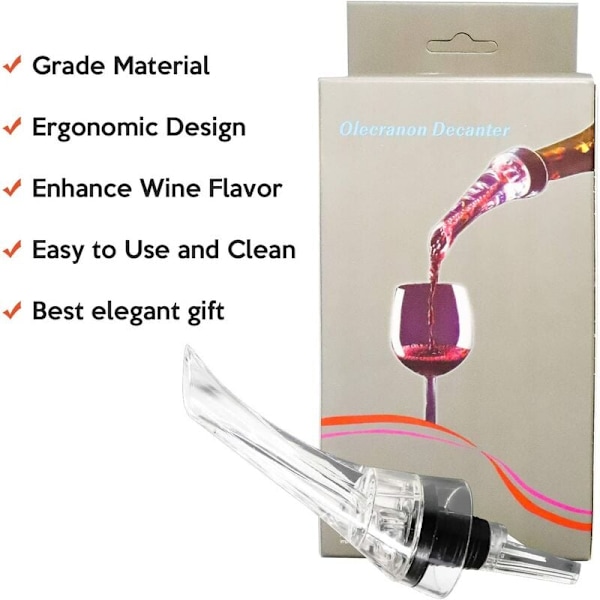 Innovativ Vinluftare, Luftar Vinet Omedelbart För Rik Avslutning, 2-I-1 Design Med Bernoulli-Effekten Säkerställer Förbättrad Bukett, Perfekt För Vin