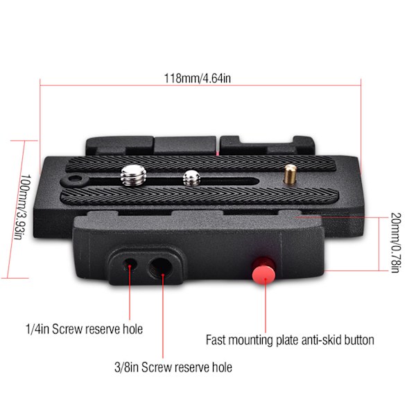P200 Snabbfäste QR Klämma Basplatta för Manfrotto 500 AH 701 503 HDV 577